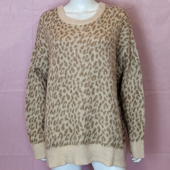 Jessica Simpson Kenna Neutral Beige Leopard Print Sweater size 3X - Picture 1 of 7